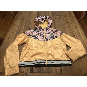 Nike Cropped Windrunner Jacket Girls Youth XL Floral Full Zip Hooded Swoosh